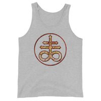 Leviathan Cross design on men's tank top, front view