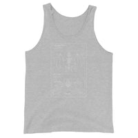 Bat Skeleton Blueprint design on men's tank top, front view