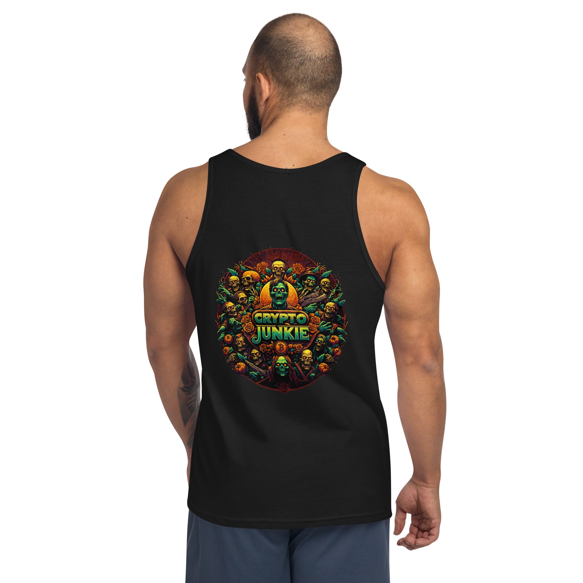 Crypto Junkie Bitcoin Selling Zombie Horde Men's Tank Top Shirt