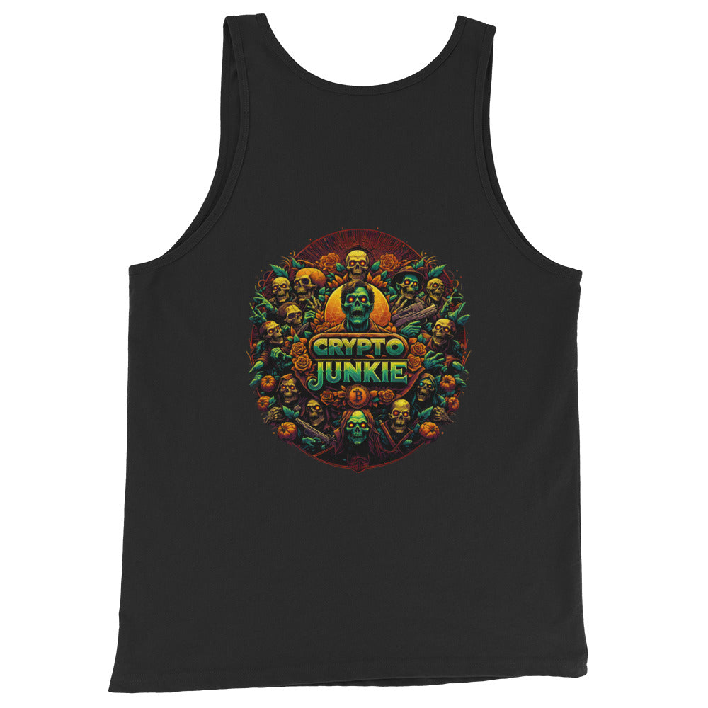 Crypto Junkie Bitcoin Selling Zombie Horde Men's Tank Top Shirt