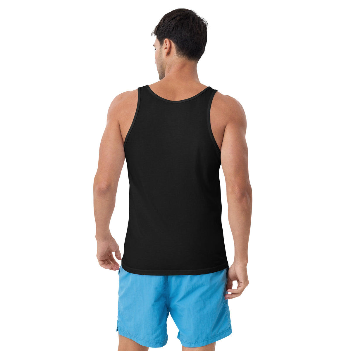 Men's tank top, back view