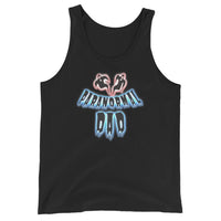Paranormal Ghost Dad design on men's tank top, front view