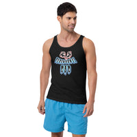 Paranormal Ghost Dad design on men's tank top, front view