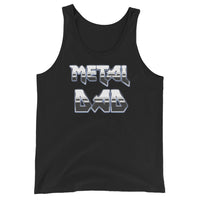 Metal Dad design on men's tank top, front view