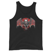 Blood Moon Vampire Bat design on men's tank top, front view
