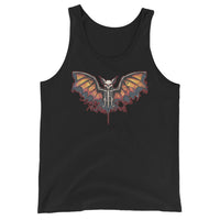 Vampire Bat Skeleton design on men's tank top, front view