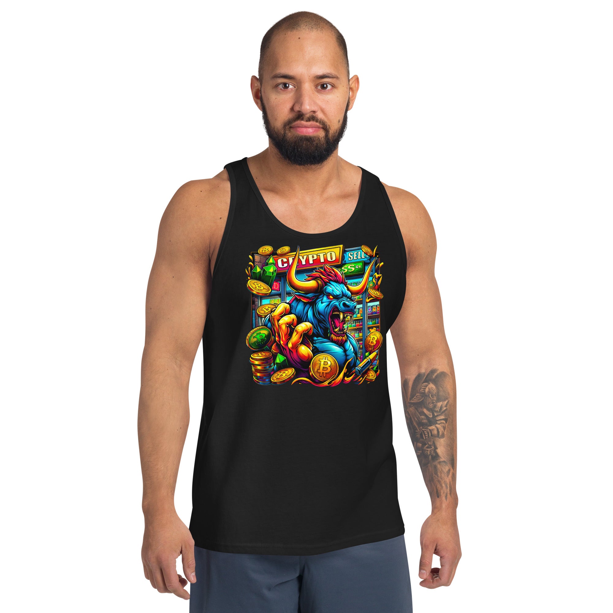 Crypto Bull Run Buy Sell Bitcoin Men's Tank Top Shirt