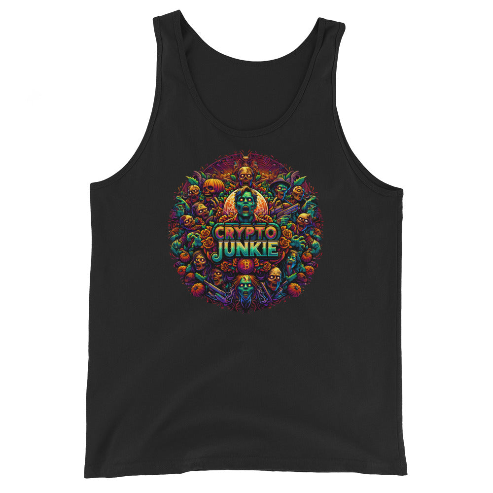 Crypto Junkie Bitcoin Selling Zombie Horde Men's Tank Top Shirt