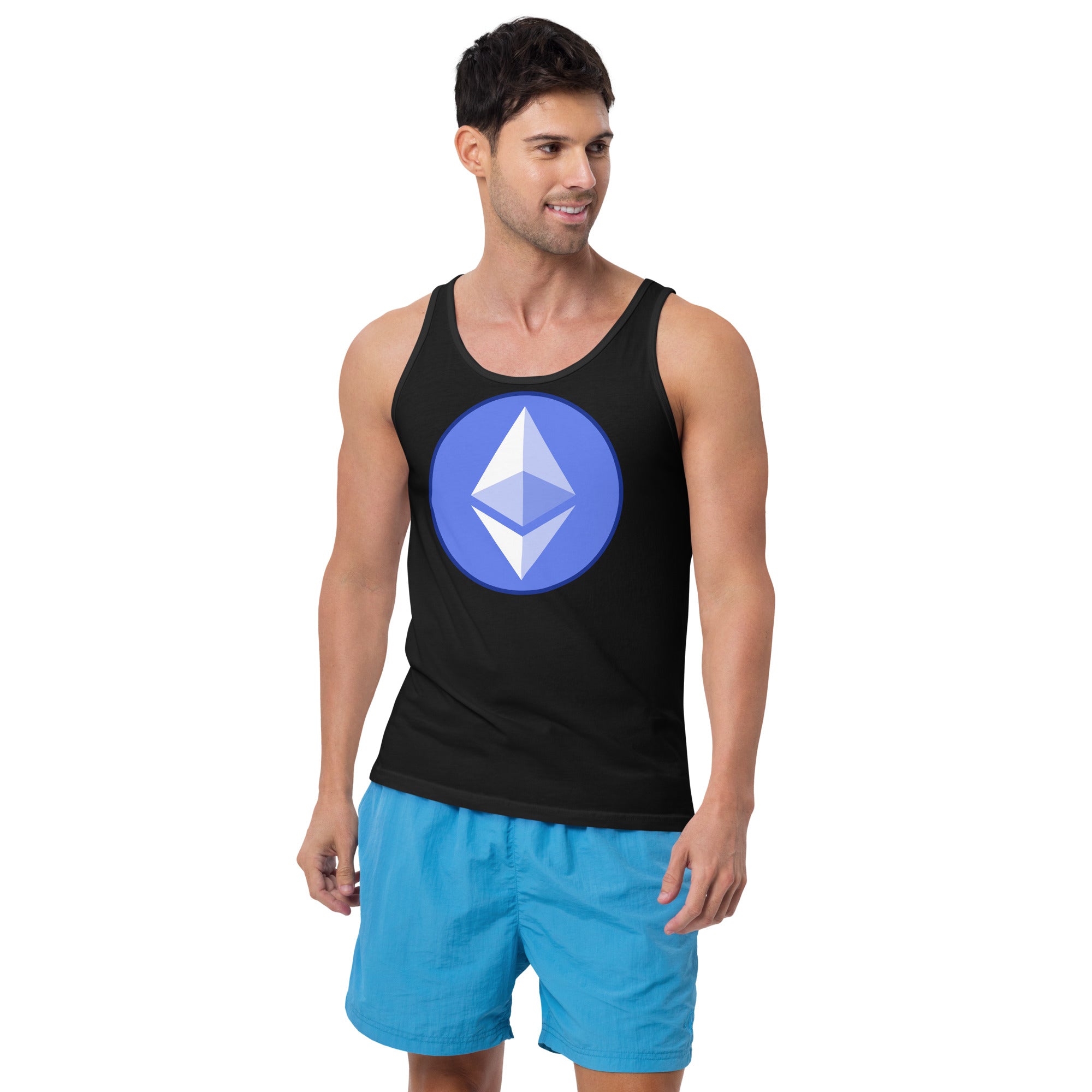 ETH Ethereum Round Logo Cryptocurrency Symbol Men's Tank Top Shirt