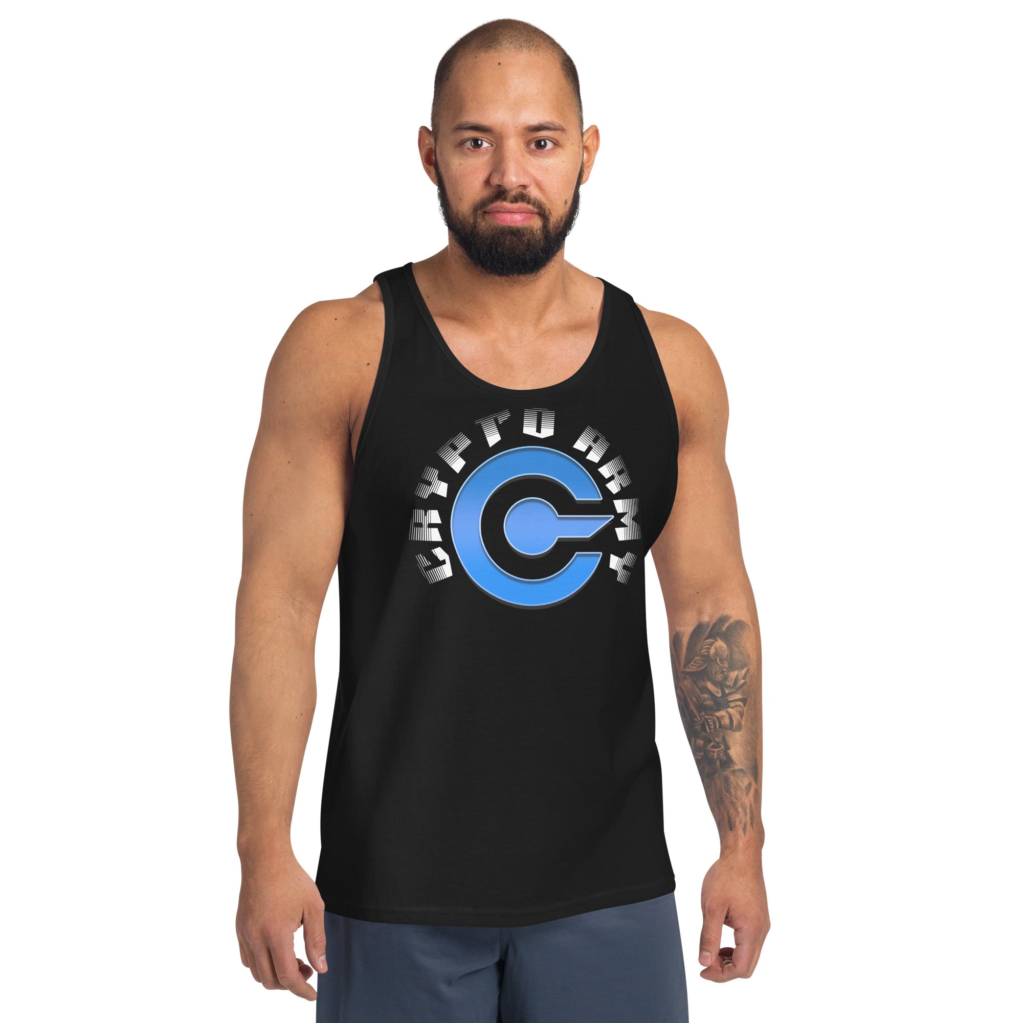 Crypto Army Strong Cryptocurrency Symbol Men's Tank Top Shirt