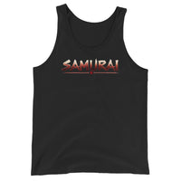 Samurai Warrior design on men's tank top, front view