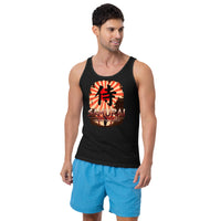 Samurai Warrior Honor the Sword design on men's tank top, front view