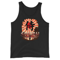 Samurai Warrior Honor the Sword design on men's tank top, front view