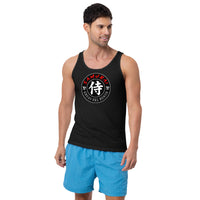 Samurai Honor Kanji 侍 design on men's tank top, front view