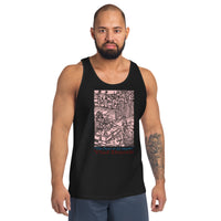 Feast of the Impaler design on men's tank top, front view