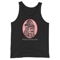 Vlad the Impaler design on men's tank top, front view