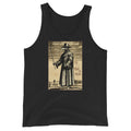 Plague Doctor 1334 design on men's tank top, front view
