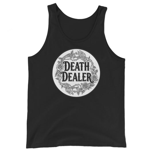 Death Dealer design on men's tank top, front view