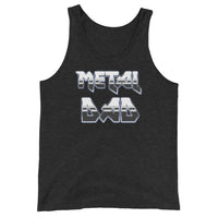Metal Dad design on men's tank top, front view