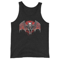 Blood Moon Vampire Bat design on men's tank top, front view