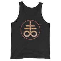Leviathan Cross design on men's tank top, front view