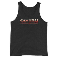 Samurai Warrior design on men's tank top, front view