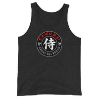 Samurai Honor Kanji 侍 design on men's tank top, front view