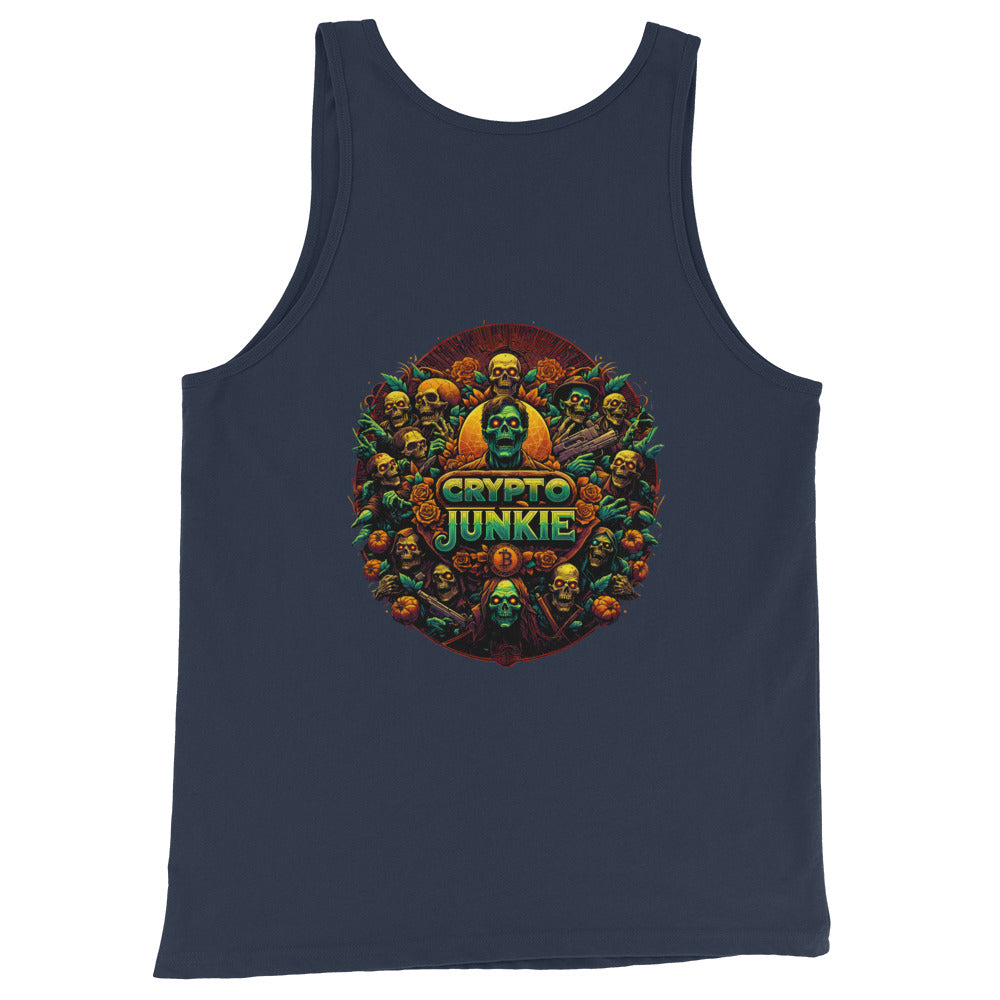 Crypto Junkie Bitcoin Selling Zombie Horde Men's Tank Top Shirt