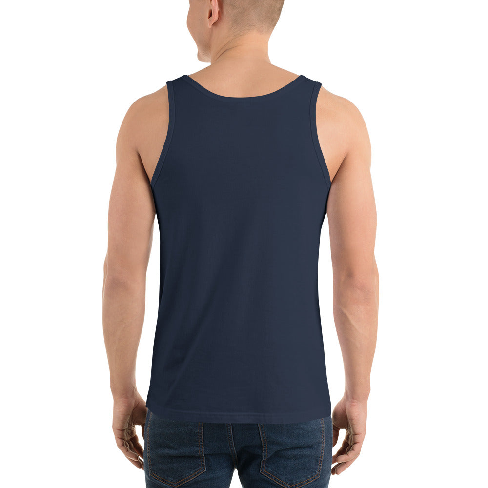 Men's tank top, back view