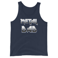 Metal Dad design on men's tank top, front view