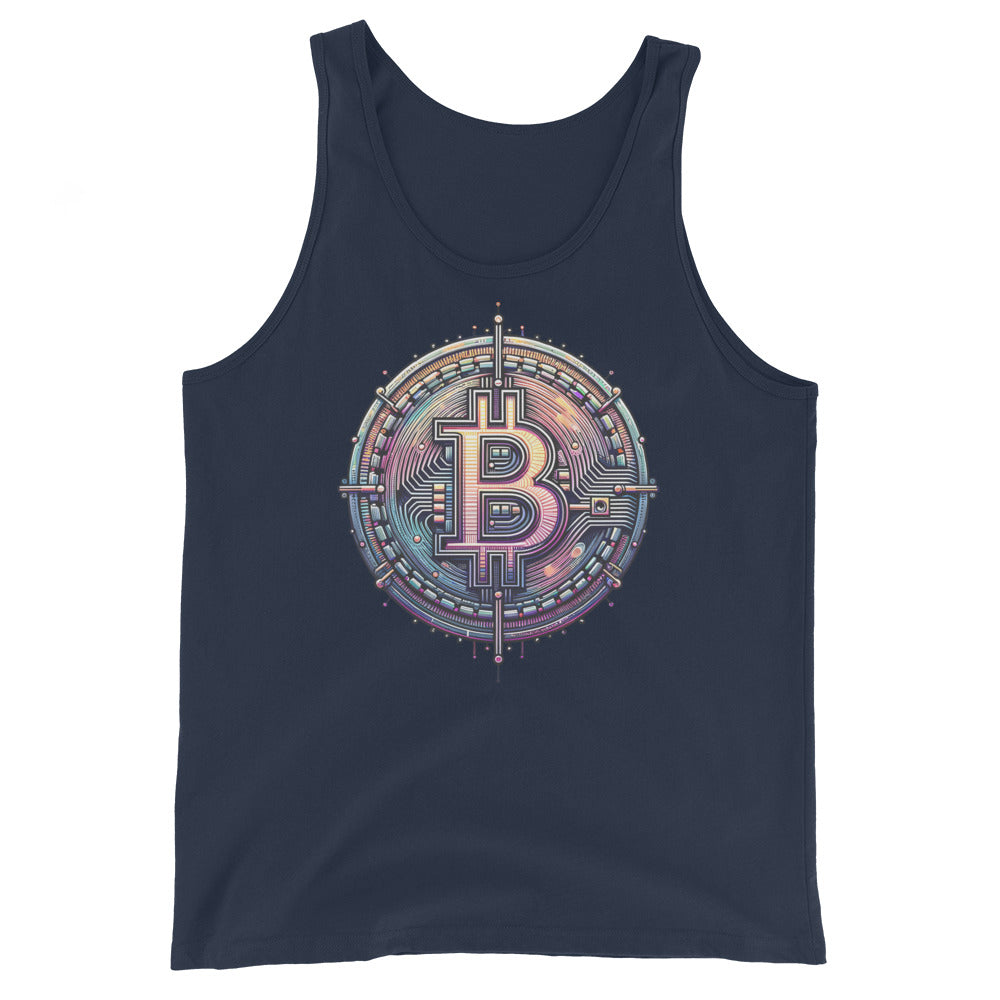 Futuristic Wired Bitcoin BTC Digital Crypto Men's Tank Top Shirt