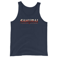 Samurai Warrior design on men's tank top, front view