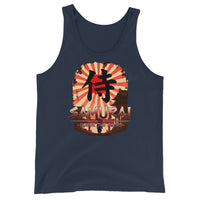 Samurai Warrior Honor the Sword design on men's tank top, front view