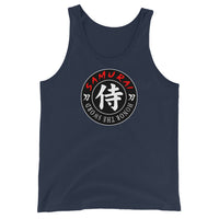 Samurai Honor Kanji 侍 design on men's tank top, front view