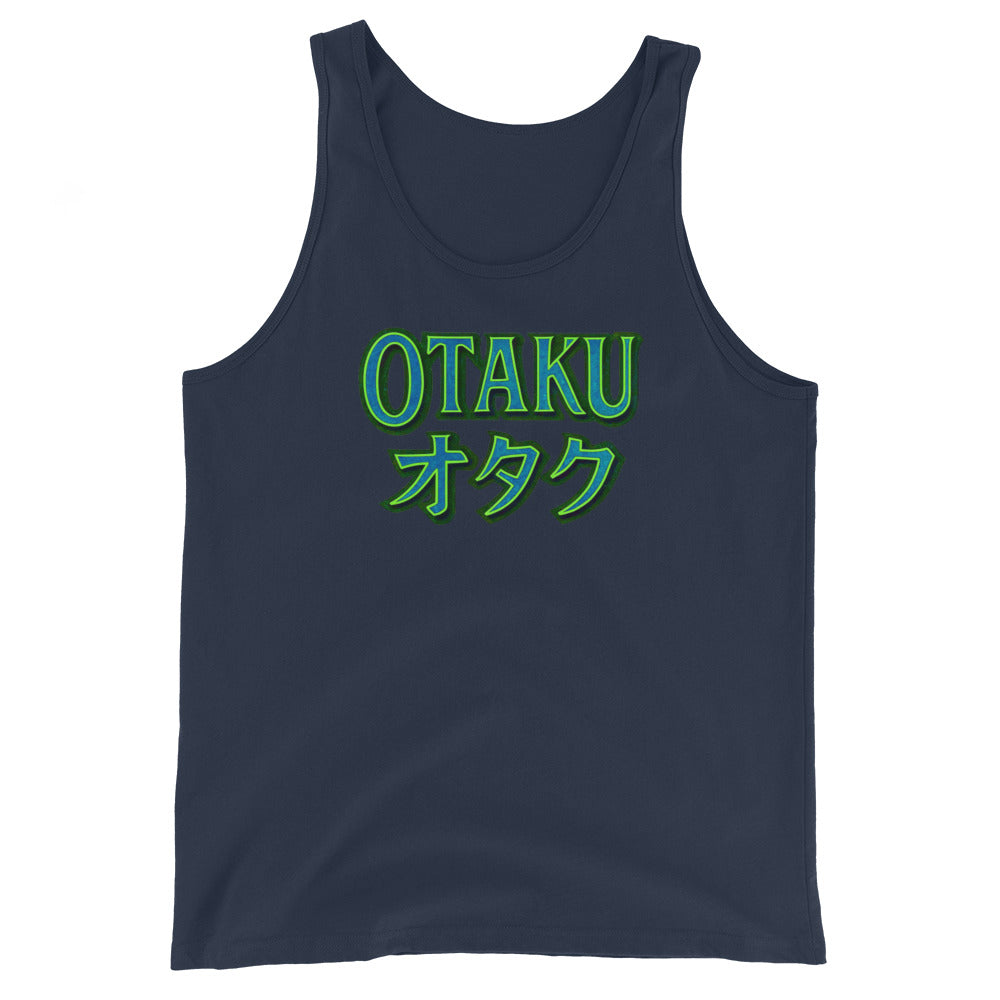 Otaku オタク Japanese Culture design on men's tank top, front view