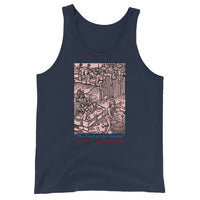 Feast of the Impaler design on men's tank top, front view