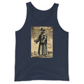 Plague Doctor 1334 design on men's tank top, front view