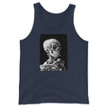 Skeleton Smoking Van Gogh design on men's tank top, front view