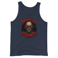 Neville Strange Future Corpses design on men's tank top, front view