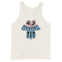 Paranormal Ghost Dad design on men's tank top, front view