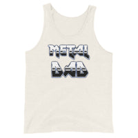 Metal Dad design on men's tank top, front view
