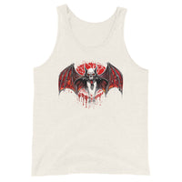 Blood Moon Vampire Bat design on men's tank top, front view