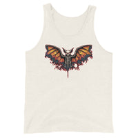 Vampire Bat Skeleton design on men's tank top, front view