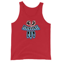 Paranormal Ghost Dad design on men's tank top, front view