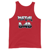 Metal Dad design on men's tank top, front view