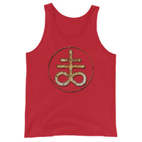 Leviathan Cross design on men's tank top, front view