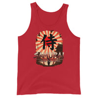 Samurai Warrior Honor the Sword design on men's tank top, front view