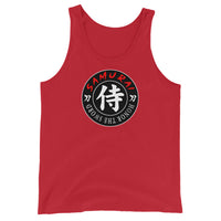 Samurai Honor Kanji 侍 design on men's tank top, front view