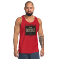 The Occult design on men's tank top, front view