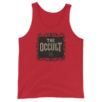 The Occult design on men's tank top, front view